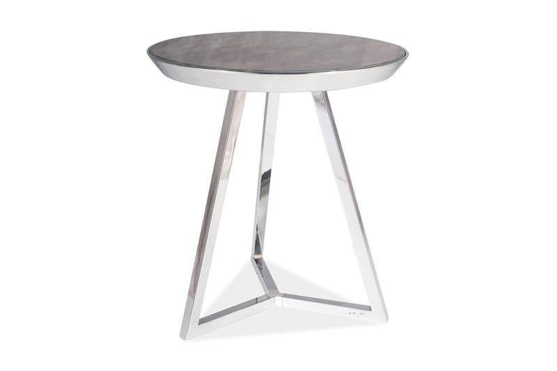 Temidana Sidobord 42 cm Runt - Glas/Grå/Silver - Möbler - Bord & matgrupper - Avlastningsbord - Brickbord & småbord