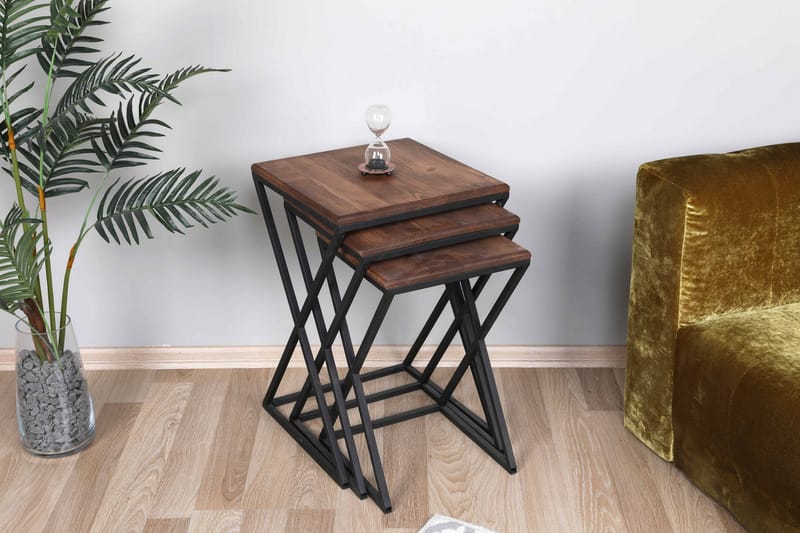 Tutana Brickbord 40 cm - Mörkbrun/Svart - Möbler - Bord & matgrupper - Avlastningsbord - Brickbord & småbord