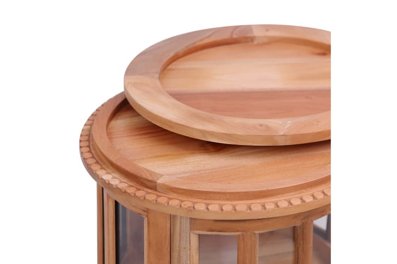 Vitrinbord naturlig 50x50x76 cm massiv mahogny - Brun - Möbler - Bord & matgrupper - Avlastningsbord - Brickbord & småbord