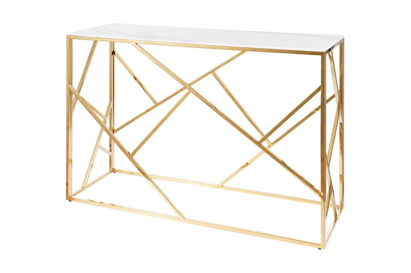 Escadan Konsollbord 120 cm Marmorlook - Glas/Vit/Guld - Möbler - Bord & matgrupper - Avlastningsbord - Konsolbord & sidobord