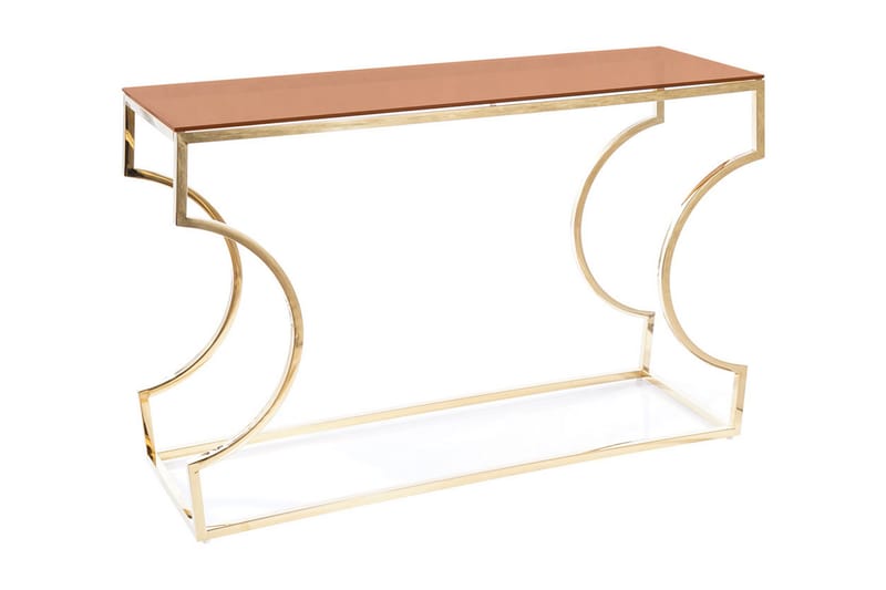 Kashima Konsollbord 120 cm - Amber/Glas/Guld - Möbler - Bord & matgrupper - Avlastningsbord - Konsolbord & sidobord