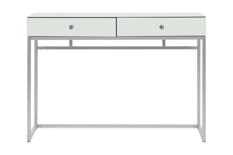 Konsolbord med spegel stål och glas 107x33x77 cm - Silver - Möbler - Bord & matgrupper - Avlastningsbord - Konsolbord & sidobord