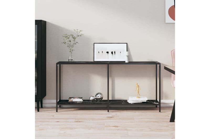 Konsolbord svart 160x35x75,5 cm härdat glas - Svart - Möbler - Bord & matgrupper - Avlastningsbord & sidobord - Konsolbord