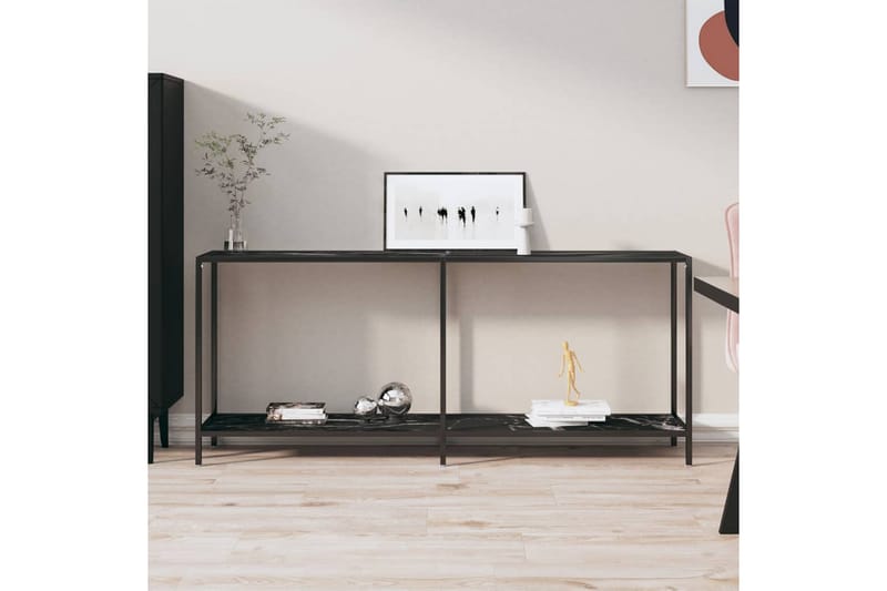 Konsolbord svart 180x35x75,5 cm härdat glas - Svart - Möbler - Bord & matgrupper - Avlastningsbord & sidobord - Konsolbord