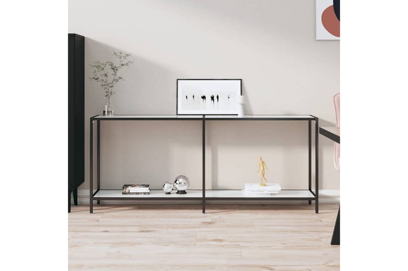 Konsolbord vit 180x35x75,5 cm härdat glas - Vit - Möbler - Bord & matgrupper - Avlastningsbord - Konsolbord & sidobord