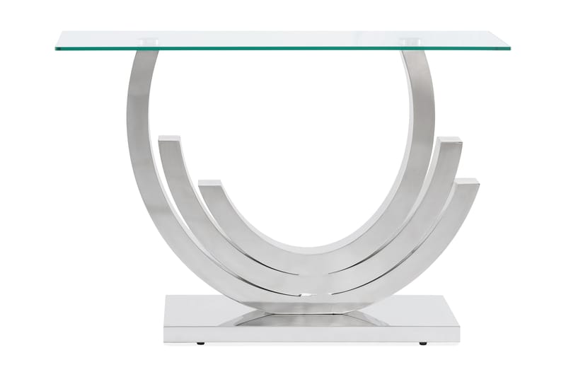 Natear Avlastningsbord 120 cm - Rostfritt Stål/Glas/Transparent - Möbler - Tv möbel & mediamöbel - TV bänk & mediabänk