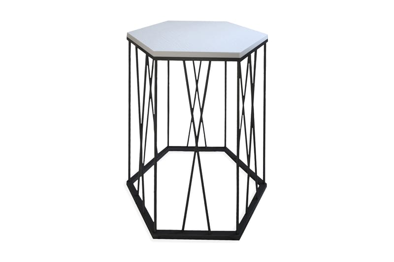 Falan Sidobord 40 cm Hexagon - Vit/Svart - Möbler - Bord & matgrupper - Avlastningsbord - Brickbord & småbord