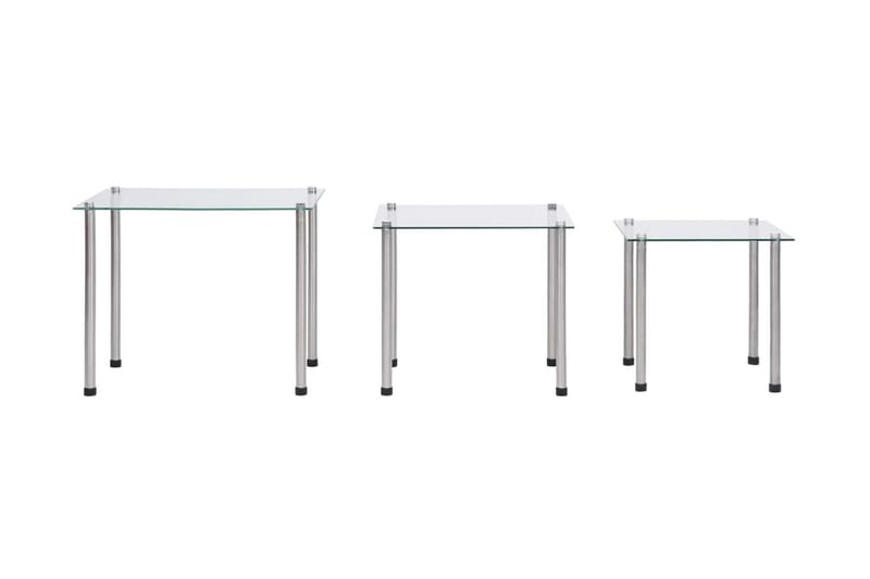 Satsbord 3 st genomskinlig härdat glas - Transparent - Möbler - Bord & matgrupper - Avlastningsbord - Konsolbord & sidobord