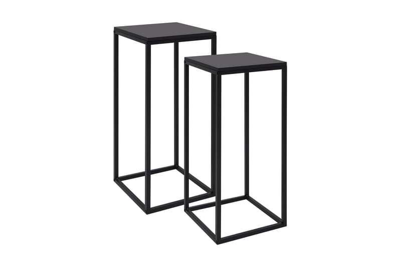 Sidobord 2 st svart stål - Svart - Möbler - Bord & matgrupper - Avlastningsbord - Lampbord