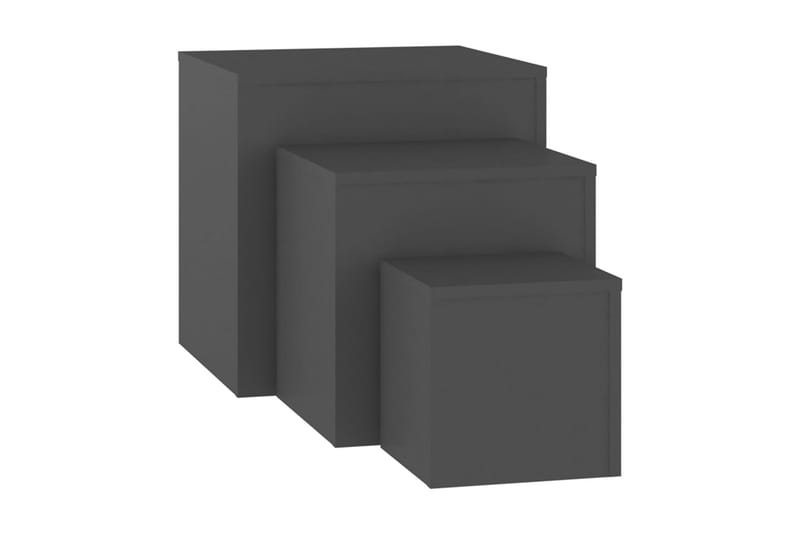 Sidobord 3 st grå spånskiva - Grå - Möbler - Bord & matgrupper - Avlastningsbord - Brickbord & småbord