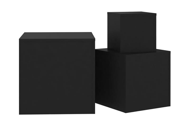 Sidobord 3 st svart spånskiva - Svart - Möbler - Bord & matgrupper - Avlastningsbord - Sängbord & nattduksbord