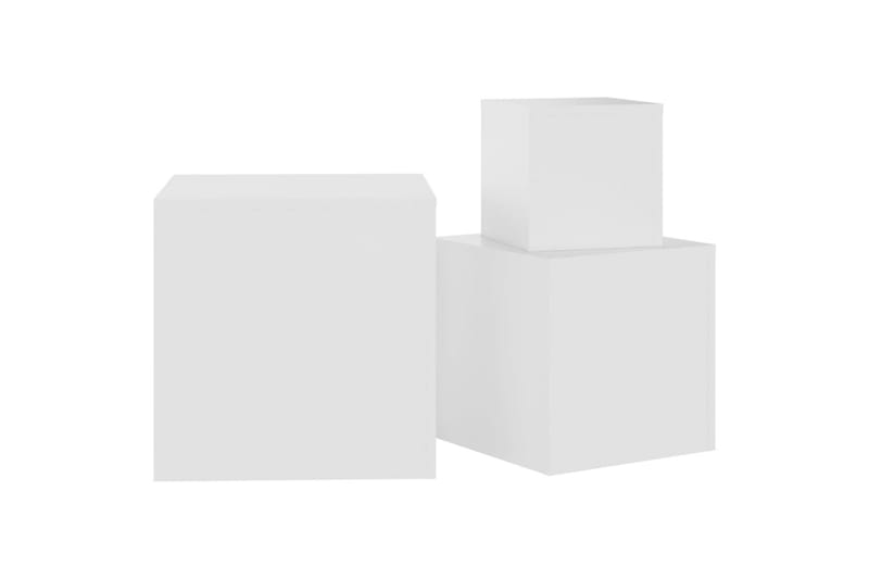 Sidobord 3 st vit spånskiva - Vit - Möbler - Bord & matgrupper - Avlastningsbord - Brickbord & småbord