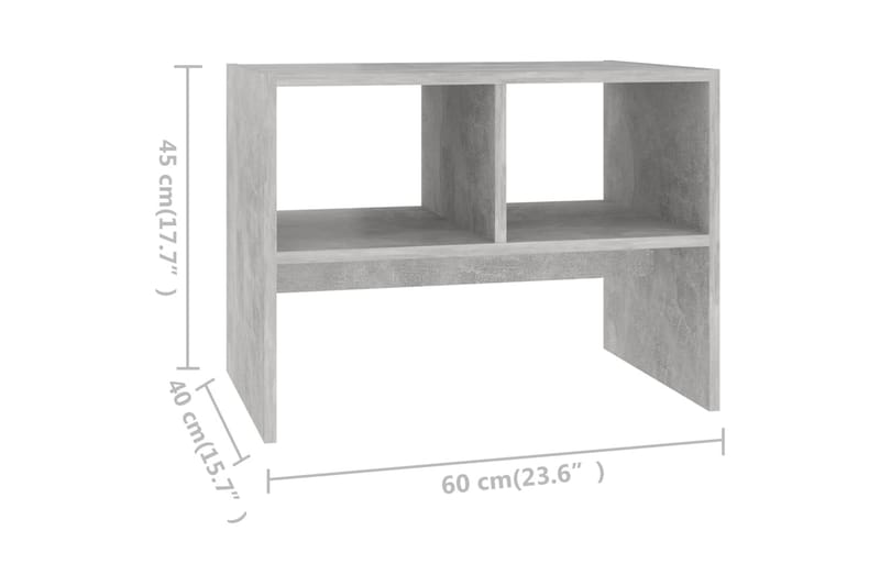 Sidobord betonggrå 60x40x45 cm spånskiva - Grå - Möbler - Bord & matgrupper - Avlastningsbord - Lampbord