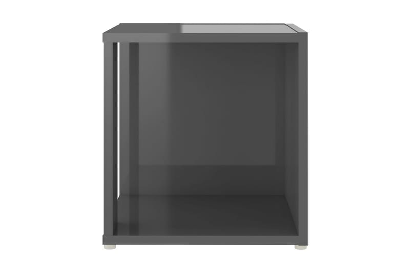 Sidobord grå högglans 33x33x34,5 cm spånskiva - Grå - Möbler - Bord & matgrupper - Avlastningsbord - Lampbord