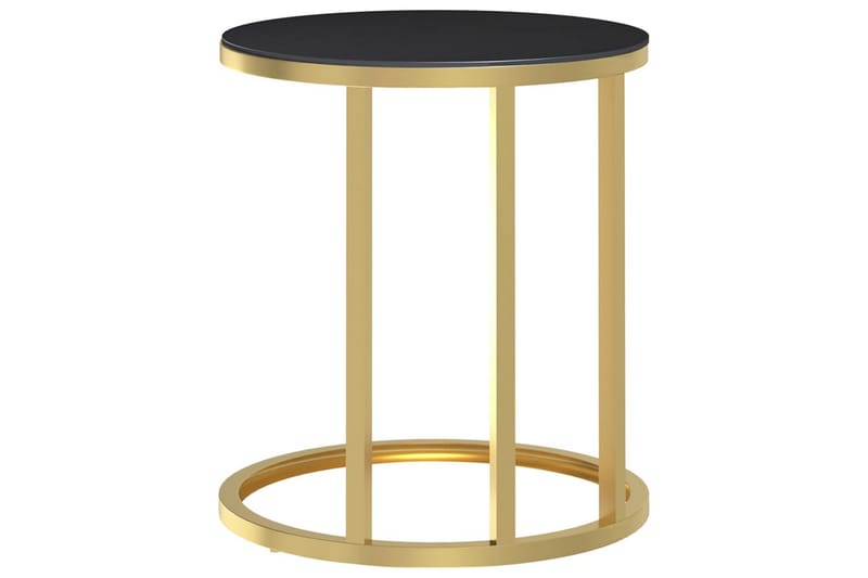 Sidobord guld och svart 45 cm härdat glas - Guld - Möbler - Bord & matgrupper - Avlastningsbord - Brickbord & småbord