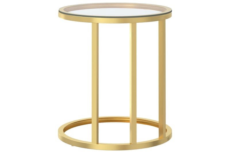 Sidobord guld och transparent 45 cm härdat glas - Guld - Möbler - Bord & matgrupper - Avlastningsbord - Konsolbord & sidobord