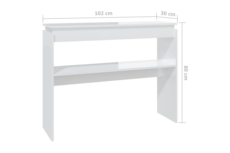 Sidobord vit högglans 102x30x80 cm spånskiva - Vit - Möbler - Bord & matgrupper - Avlastningsbord - Lampbord