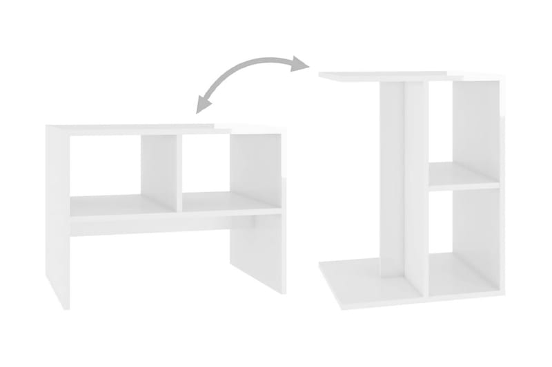 Sidobord vit högglans 60x40x45 cm spånskiva - Vit - Möbler - Bord & matgrupper - Avlastningsbord - Lampbord