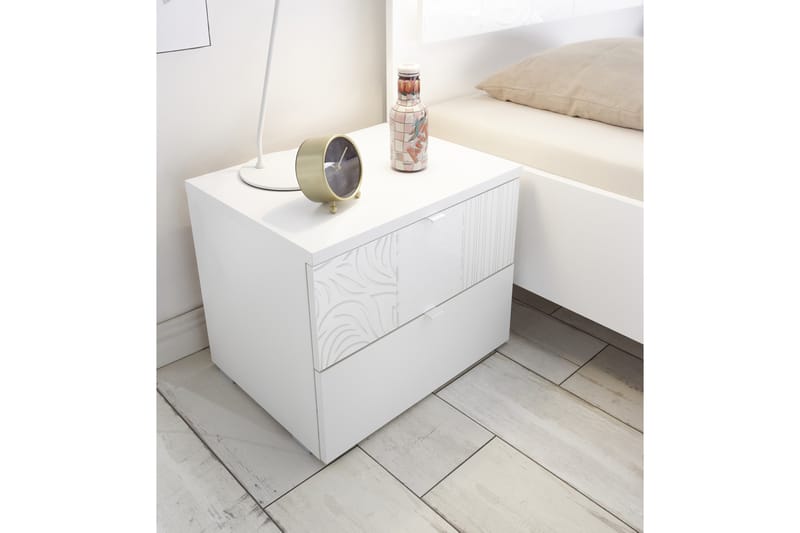 Amacia Sängbord 50 cm med Förvaring 2 Lådor 2-pack - Vit - Möbler - Bord & matgrupper - Avlastningsbord - Sängbord & nattduksbord