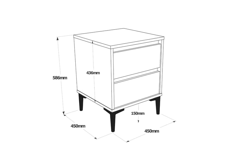 Andifli Sängbord 45x58,6 cm - Brun - Möbler - Bord & matgrupper - Avlastningsbord - Sängbord & nattduksbord