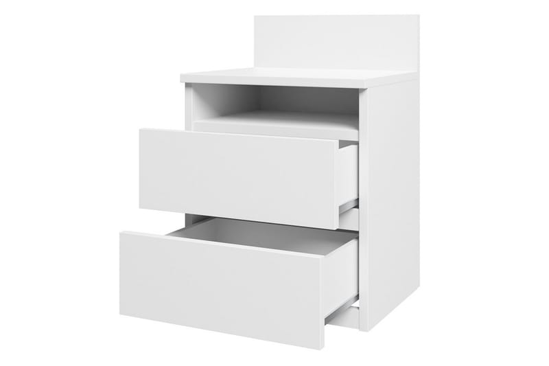 Basildon Sängbord 40 cm med Förvaring 2 Lådor + Hylla - Svart - Möbler - Bord & matgrupper - Avlastningsbord - Sängbord & nattduksbord