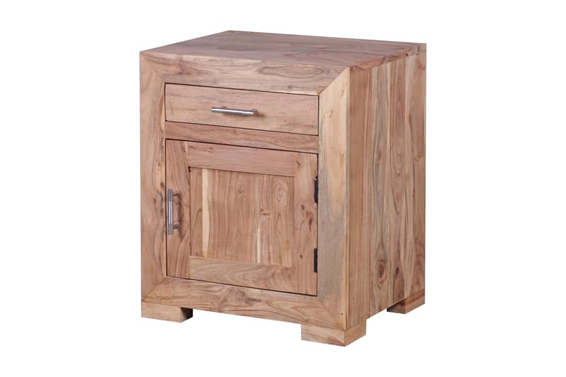 Dornell Sängbord 50 cm med Förvaring Låda + Skåp - Akacia - Möbler - Bord & matgrupper - Avlastningsbord - Sängbord & nattduksbord
