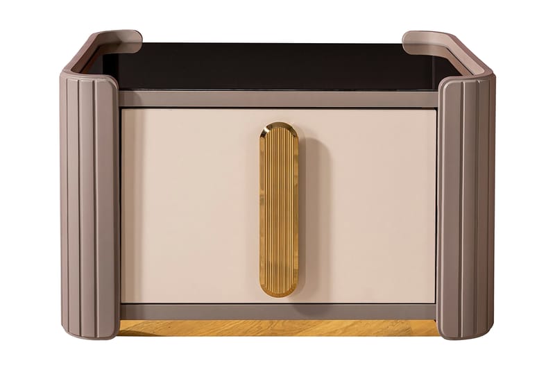 Florya Sängbord 69x49 cm - Beige/Guld - Möbler - Bord & matgrupper - Avlastningsbord & sidobord - Sängbord & nattduksbord