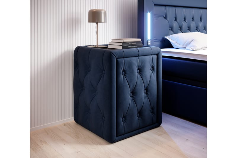 Franco Sängbord 58 cm med Förvaring Låda - Blå - Möbler - Bord & matgrupper - Avlastningsbord - Sängbord & nattduksbord