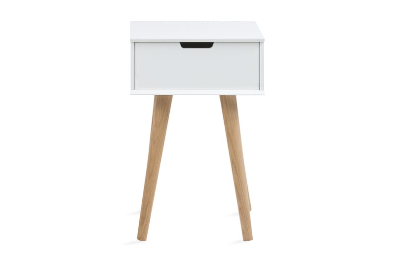 Gillian Sängbord 40 cm med Förvaring Låda - Vit/Ek/Brun - Möbler - Bord & matgrupper - Avlastningsbord - Sängbord & nattduksbord