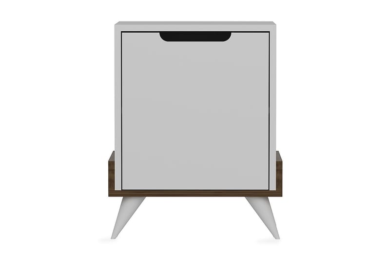 Hejde Sängbord 35 cm med Förvaring Skåp - Vit/Brun - Förvaring - Förvaringsmöbler - Sideboard & skänk