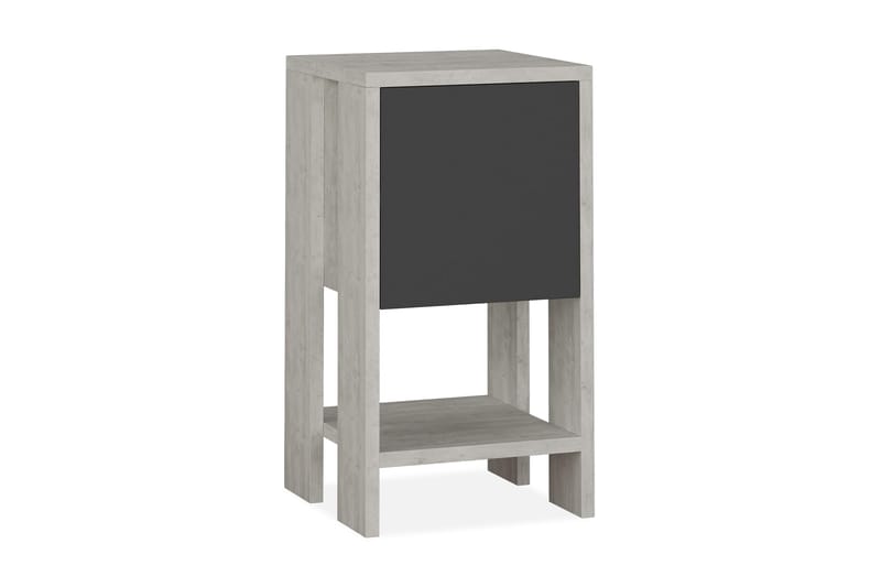 Homitis Sängbord 30 cm med Förvaring Hylla + Lucka - Vit/Trä - Möbler - Bord & matgrupper - Avlastningsbord & sidobord - Sängbord & nattduksbord