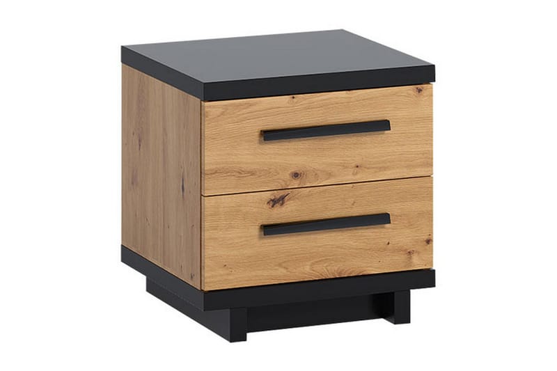 Ingram Sängbord 40 cm med Förvaring 2 Lådor - Ekfärg/Svart - Möbler - Bord & matgrupper - Soffbord - Kistbord