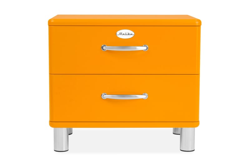 Malibu Sängbord 60 cm med Förvaring 2 Lådor Orange/Krom - Tenzo - Möbler - Bord & matgrupper - Avlastningsbord - Sängbord & nattduksbord