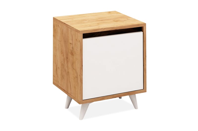 Mod Design Sängbord 45 cm med Förvaring Vitt Skåp - Trä/Vit - Möbler - Bord & matgrupper - Avlastningsbord - Sängbord & nattduksbord