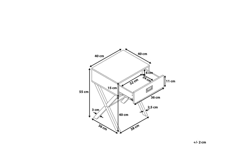 Mondejar Sängbord 40 cm med Förvaring Låda - Vit - Möbler - Bord & matgrupper - Avlastningsbord & sidobord - Sängbord & nattduksbord