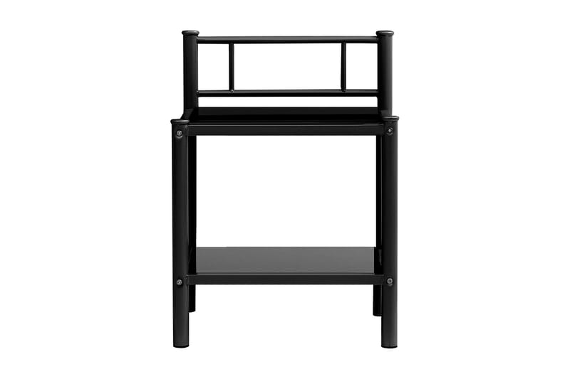 Nattduksbord 2 st svart metall och glas - Svart - Möbler - Bord & matgrupper - Avlastningsbord & sidobord - Sängbord & nattduksbord