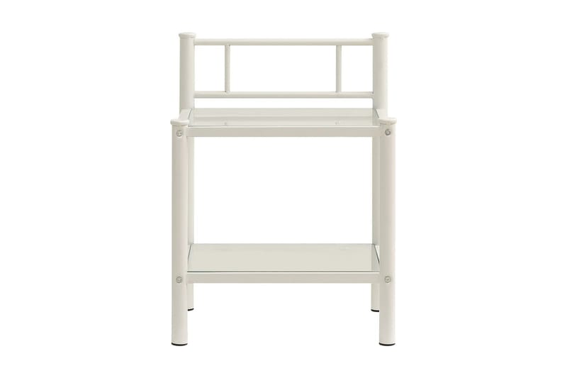 Nattduksbord 2 st vit och transparent metall och glas - Vit - Möbler - Bord & matgrupper - Avlastningsbord - Sängbord & nattduksbord