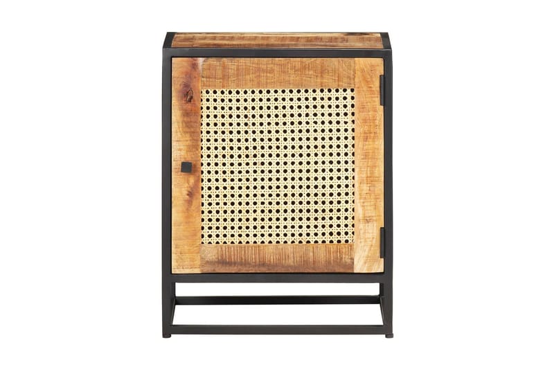 Nattduksbord 40x30x50 cm grovt mangoträ och naturlig rotting - Brun - Möbler - Bord & matgrupper - Avlastningsbord - Sängbord & nattduksbord