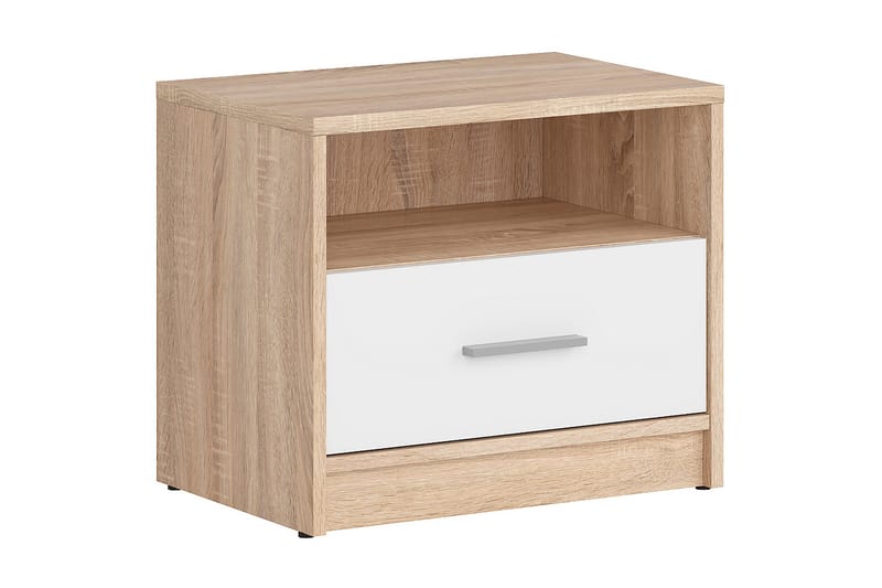 Nepo Plus Sängbord 49,5 cm - Trä/natur|Vit - Möbler - Bord & matgrupper - Avlastningsbord - Sängbord & nattduksbord