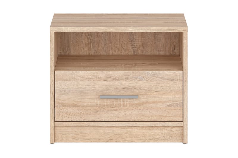 Nepo Plus Sängbord 50 cm med Förvaring Låda + Hylla - Natur - Möbler - Bord & matgrupper - Avlastningsbord - Sängbord & nattduksbord