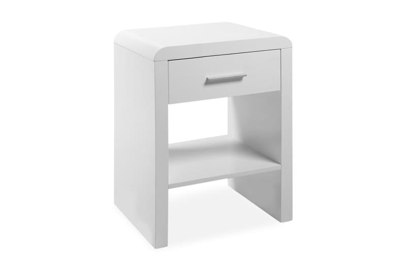 Oaker Sängbord 45 cm med Förvaring Låda + Hylla - Vit - Möbler - Bord & matgrupper - Avlastningsbord - Sängbord & nattduksbord