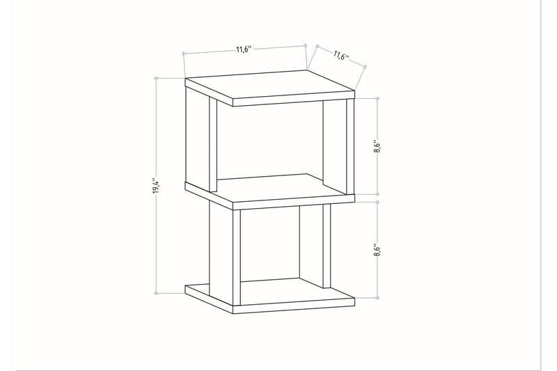 Rinorea Sängbord 29,6x49,4 cm - Antracit - Möbler - Bord & matgrupper - Avlastningsbord - Sängbord & nattduksbord