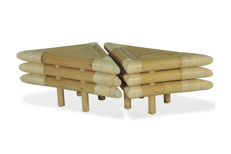 Sängbord 2 st 60x60x40 cm bambu naturlig - Brun - Möbler - Bord & matgrupper - Avlastningsbord - Sängbord & nattduksbord