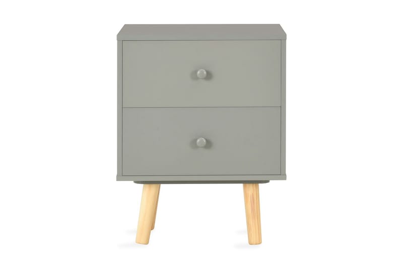Sängbord 2 st grå 40x30x50 cm massiv furu - Grå - Möbler - Bord & matgrupper - Avlastningsbord - Sängbord & nattduksbord