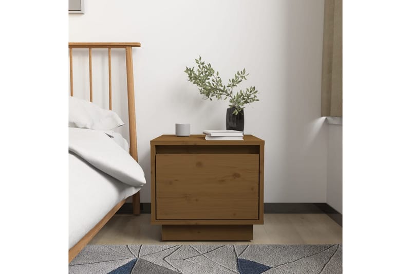 Sängbord 2 st honungsbrun 35x34x32 cm massiv furu - Brun - Möbler - Bord & matgrupper - Avlastningsbord - Sängbord & nattduksbord