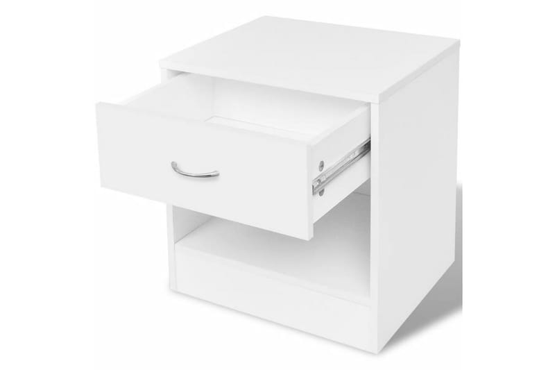Sängbord 2 st med låda vit - Vit - Möbler - Bord & matgrupper - Avlastningsbord - Sängbord & nattduksbord