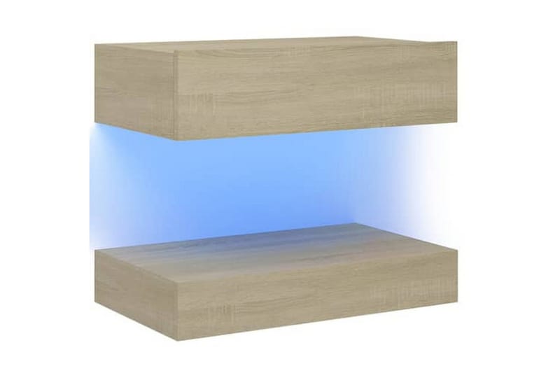 Sängbord 2 st sonoma-ek 60x35 cm spånskiva - Brun - Möbler - Bord & matgrupper - Avlastningsbord - Sängbord & nattduksbord