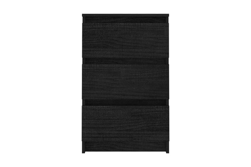 Sängbord 2 st svart 40x29,5x64 cm massiv furu - Svart - Möbler - Bord & matgrupper - Avlastningsbord - Sängbord & nattduksbord