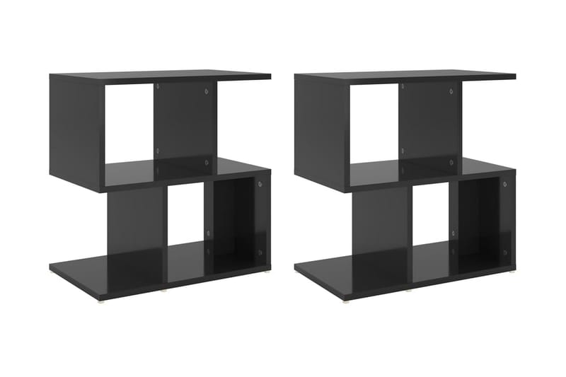 Sängbord 2 st svart högglans 50x30x51,5 cm spånskiva - Svart - Möbler - Bord & matgrupper - Avlastningsbord - Sängbord & nattduksbord