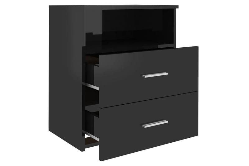 Sängbord 2 st svart högglans 50x32x60 cm - Svart - Möbler - Bord & matgrupper - Avlastningsbord - Sängbord & nattduksbord